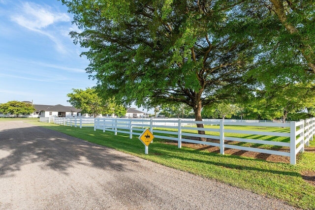 view of road with a rural view