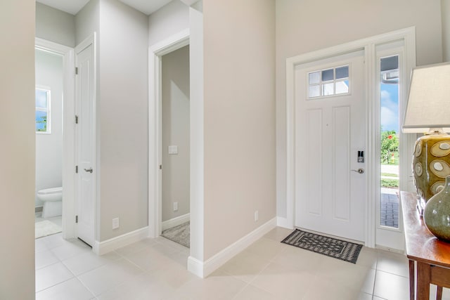 view of tiled entrance foyer