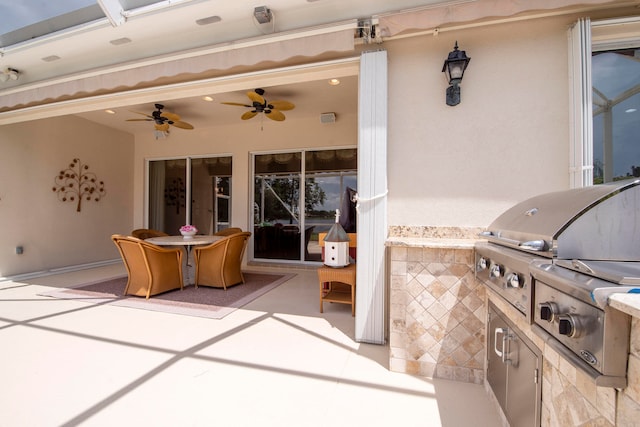 view of patio / terrace with a grill and exterior kitchen