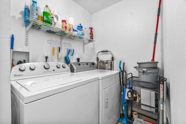 laundry area featuring washer and clothes dryer