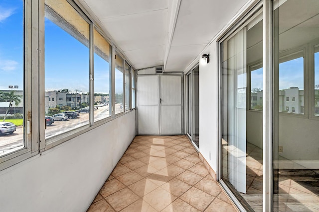 view of unfurnished sunroom