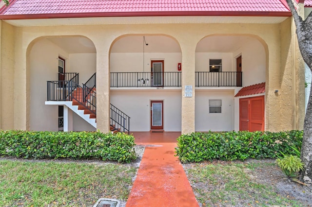 view of property featuring a garage