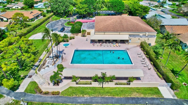 view of pool featuring a patio