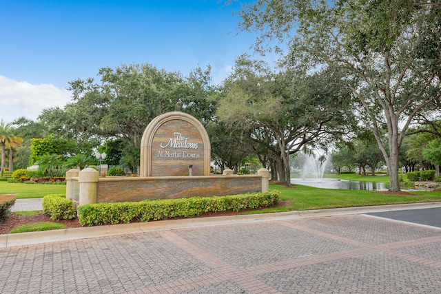 view of community sign