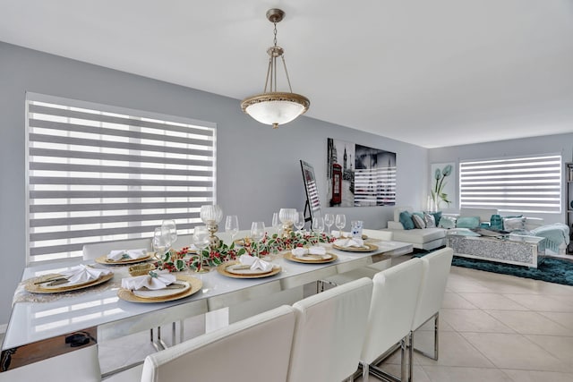 view of tiled dining area