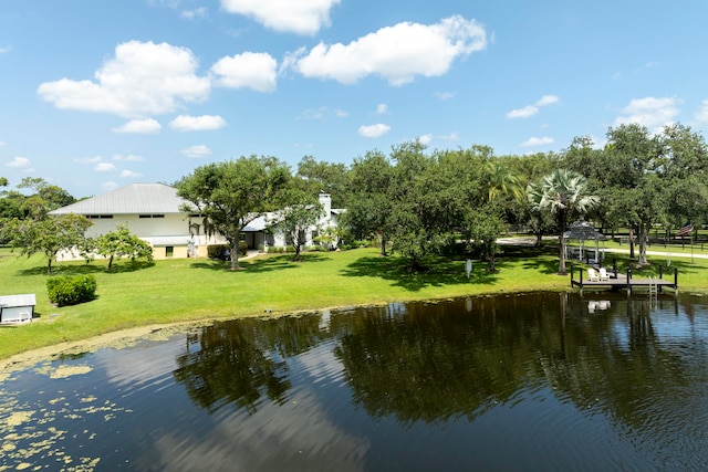 water view with a dock