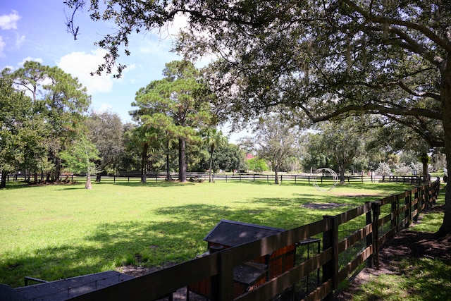 view of yard featuring a rural view