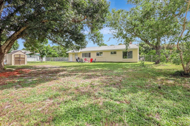 exterior space with a storage unit