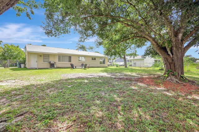 exterior space with a front lawn