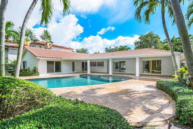 view of pool featuring a patio