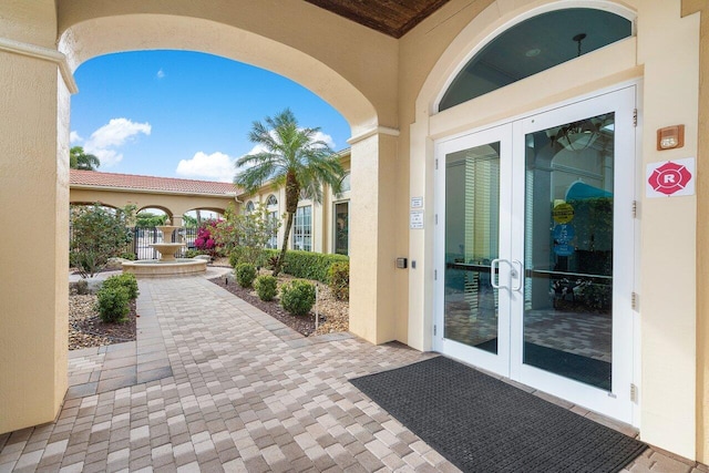 view of patio / terrace featuring french doors