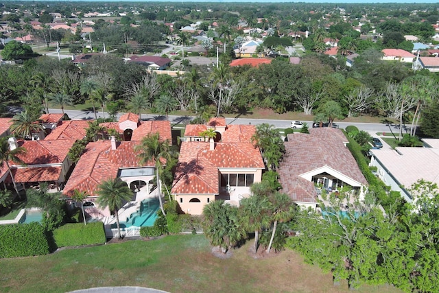 bird's eye view with a residential view