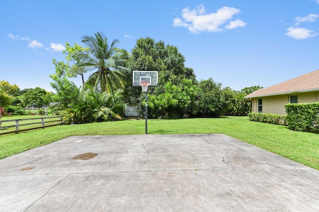 view of patio featuring basketball court