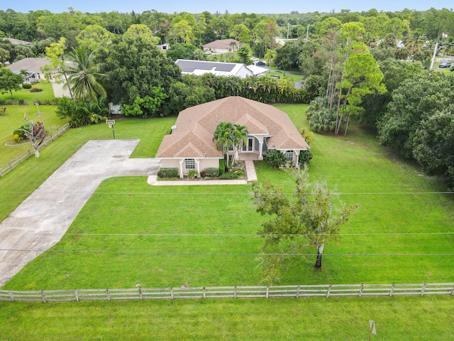 bird's eye view featuring a rural view