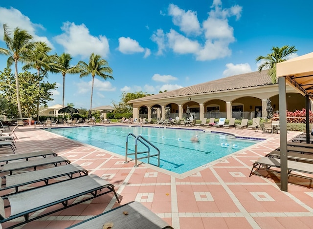 view of pool with a patio area