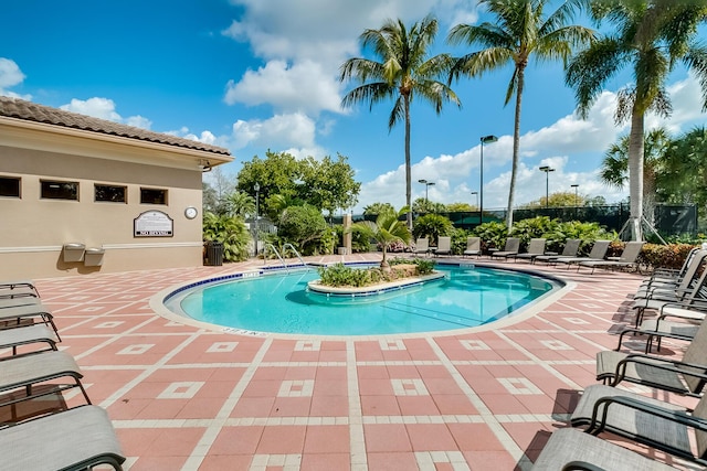 view of pool with a patio