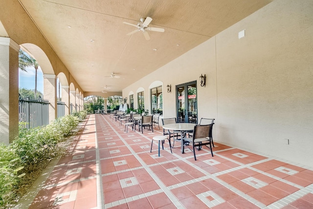 view of patio / terrace with ceiling fan