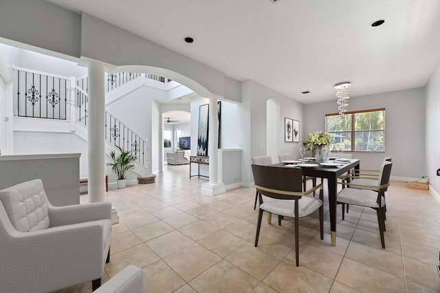 interior space with an inviting chandelier