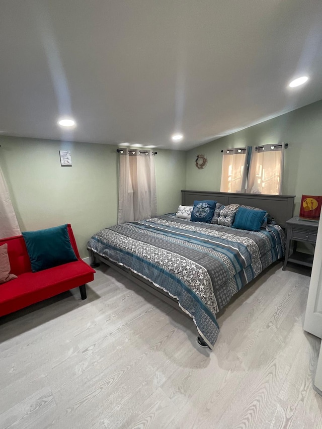 bedroom with wood-type flooring