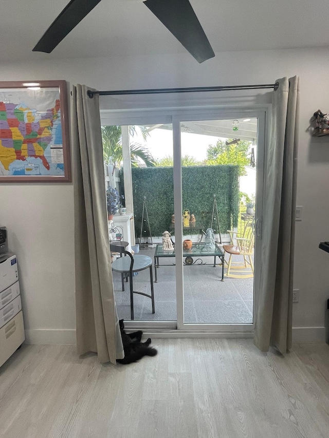 entryway featuring light wood-type flooring