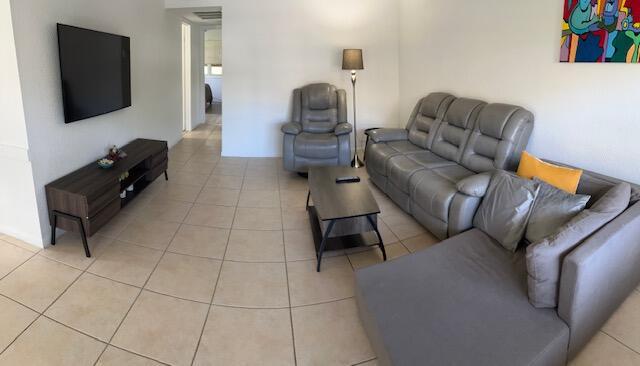 view of tiled living room