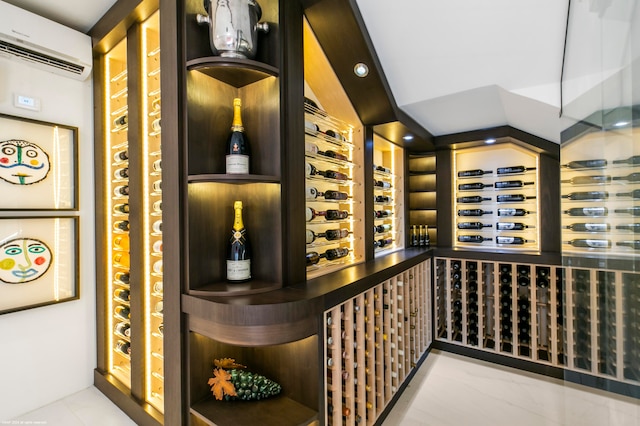 wine cellar featuring a wall mounted air conditioner