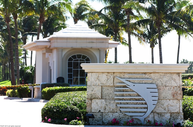 view of community sign