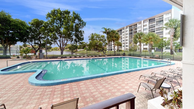 view of pool with a patio