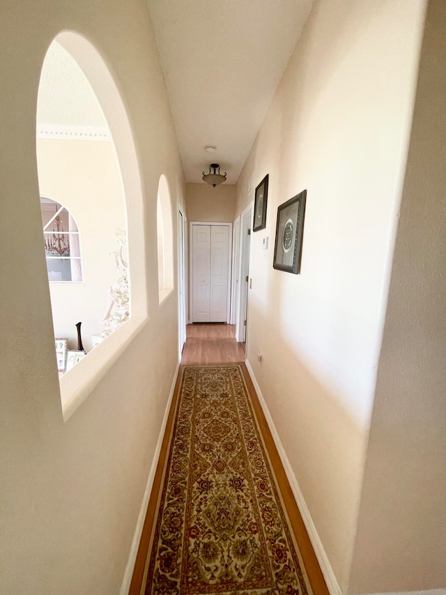 hallway featuring light hardwood / wood-style floors