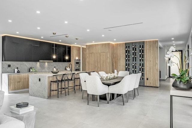 dining room with sink