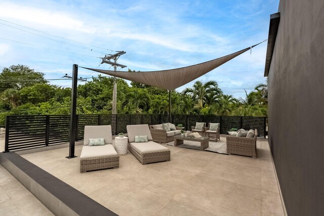 view of patio featuring outdoor lounge area