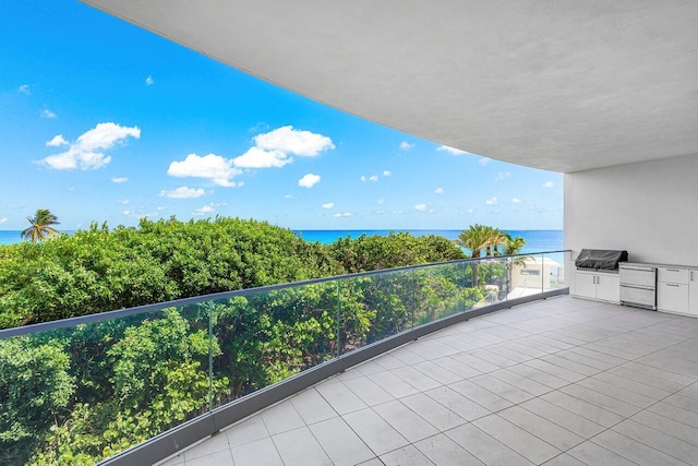 balcony with a water view