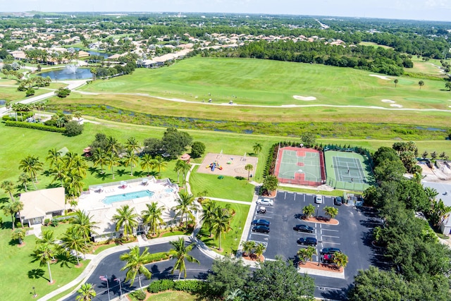 bird's eye view with golf course view