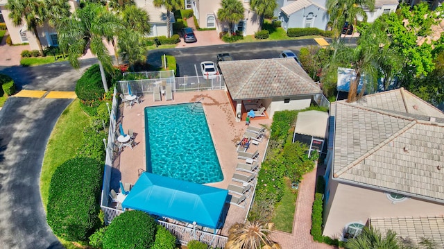 aerial view featuring a residential view