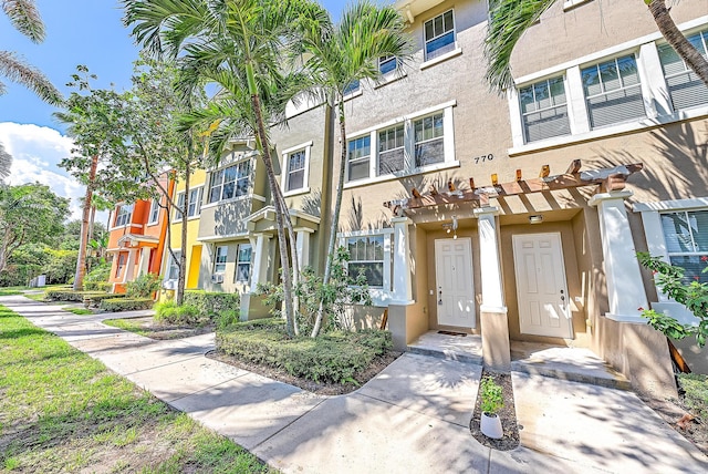 view of property with a pergola