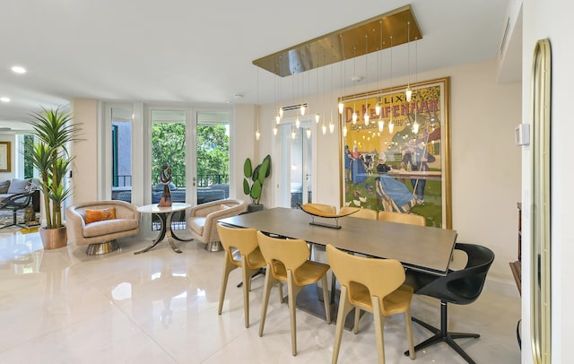 view of tiled dining area