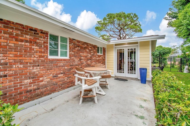 view of patio with french doors