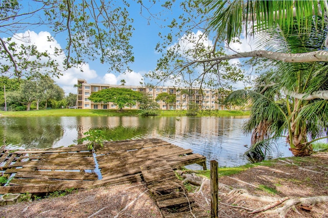 water view with a dock