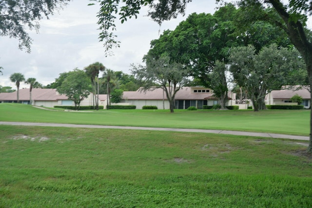 view of home's community with a yard