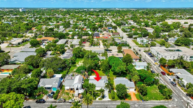 aerial view with a residential view