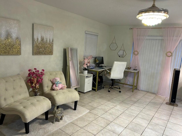 office featuring light tile patterned floors