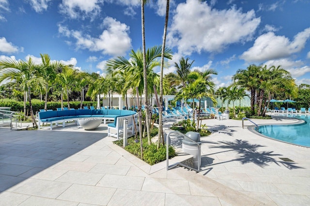 view of pool featuring a patio area