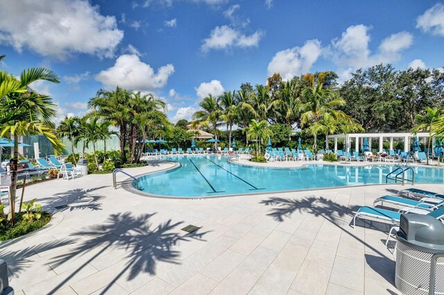 view of pool featuring a patio area