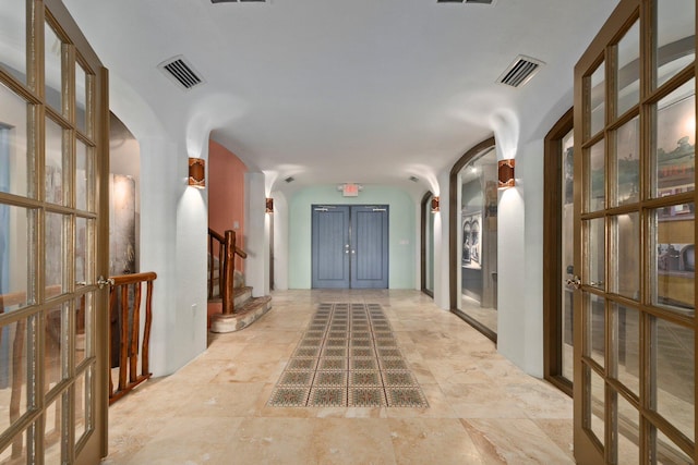 interior space with french doors