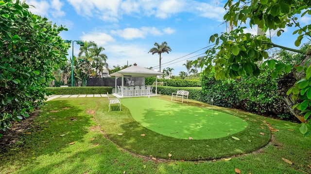 7515-7425 S Flagler Dr, West Palm Beach, FL 33405 - view of yard featuring an area to practice putting and a gazebo