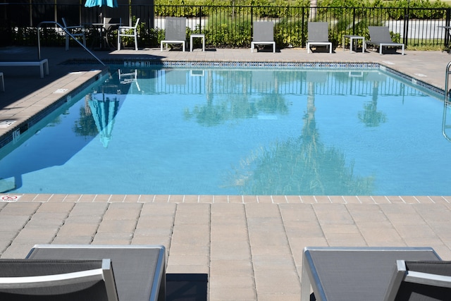 view of pool featuring a patio