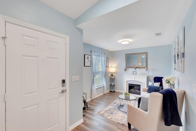 foyer featuring light hardwood / wood-style floors