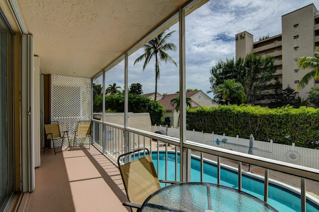 view of pool featuring fence and a fenced in pool