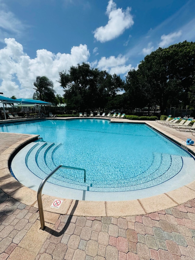 view of pool featuring a patio area