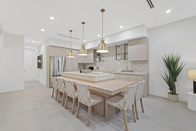 dining space featuring sink